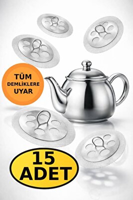 15 Adet Paslanmaz Çelik Çaydanlık İçi Çay Süzgeci Demlik Süzgeç Söktak ürün fotoğrafı