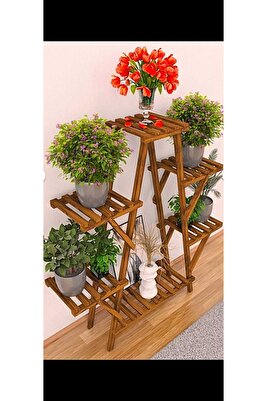 Marangoz Dede Ahşap Çiçeklik Saksılık Saksı Standı ürün fotoğrafı