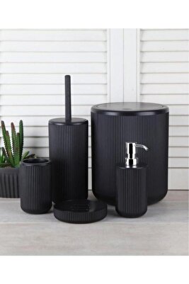 Aknur-dante 5 Parça Banyo Set Siyah ürün fotoğrafı