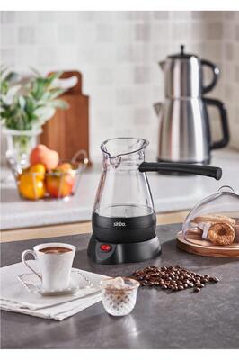 2956 Elektrikli Şeffaf Mika Cezve Türk Kahve Makinesi ürün fotoğrafı