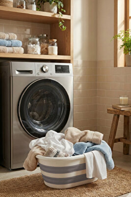 25 Litre Katlanır Çamaşır Sepeti Gri - Katlanır Sepet ürün fotoğrafı