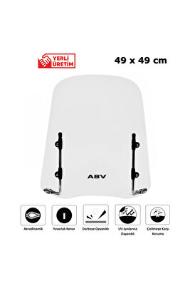 Üniversal Şeffaf Siperlik (49X49 CM) Bağlantı Ekipmanı (MOTOSİKLET CAMI) ürün fotoğrafı