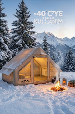 6 Kişilik 4 Mevsim Şişme Kamp Çadırı (Oxford 210T UPF>40 Kumaş, -40 °C'ye Kadar Kullanım) ürün fotoğrafı