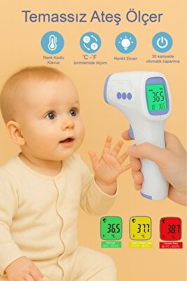 Life Net Medikal Temassız Alından Dijital Ölçer Termometre Temassız Ateş Ölçer ürün fotoğrafı