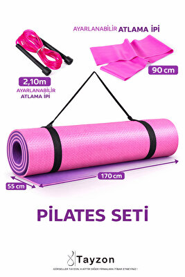 Pilates Kamp Matı Taşıma Askılı Pvc Atlama Ipi Bandı Plates Egzersiz Direnç Lastiği ürün fotoğrafı