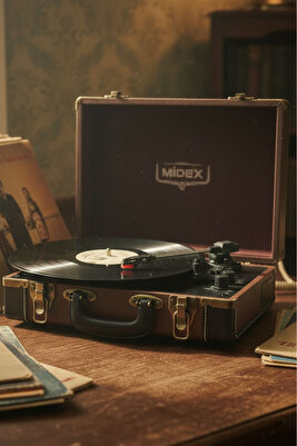 Mtx101BN Nostaljik Retro Pikap Plak Çalar (Şarjlı Bluetooth Aux Hoparlörlü 3 Devir) İğne Dahil ürün fotoğrafı