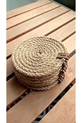 Hasır Bej Bardak Altlığı (6’LI ),12 Cm, Fincan,bardak,kupa,mum Altlığı,el Yapımı Naturel ürün fotoğrafı