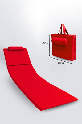 Su Itici Kumaşıyla Şezlong Minderi - Kırmızı ürün fotoğrafı