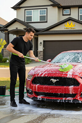 ( +1 YEDEK BEZ HEDİYELİ ) Çok Fonksiyonlu Mikrofiber Araba Yıkama Fırçası Teleskopik Uzun Saplı ürün fotoğrafı