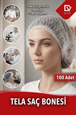Saç Bonesi Bone Beyaz Tek Kullanımlık 100 Lü Paket Medikal Bone ürün fotoğrafı