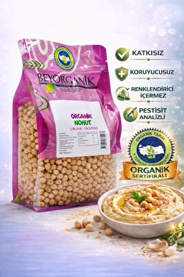 Organik Nohut 1kg (PESTİSİT VE AFLATOKSİN ANALİZLİ) ürün fotoğrafı