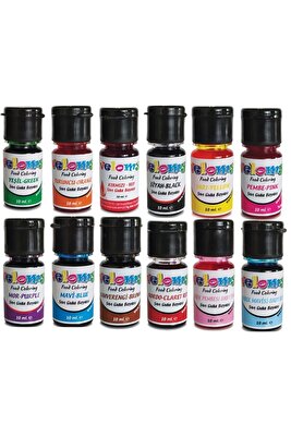 12 Adet 12 Renk Sıvı Gıda Boyası 10 gr Su Bazlı Likit Gıda Boyası Set ürün fotoğrafı