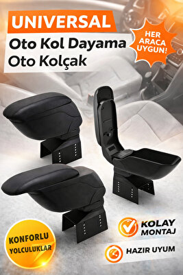 Siyah Oto Kolçak Kol Dayama Araba Kolçağı Bölmeli Ayarlanabilir Araç Kol Koyma Yeri ürün fotoğrafı