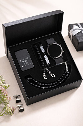 Dijital Erkek Kol Saati Çakmak Tesbih Bileklik Seti ürün fotoğrafı