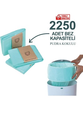 16l Çöp Kutuları Ile Uyumlu 2250 Bebek Bezi Kapasiteli 3 Paket Yerli Çöp Poşeti Pudra Kokulu ürün fotoğrafı