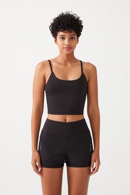 Kadın Siyah 2 Katmanlı Spor Şort - Şortlu Tayt 2in1 ürün fotoğrafı
