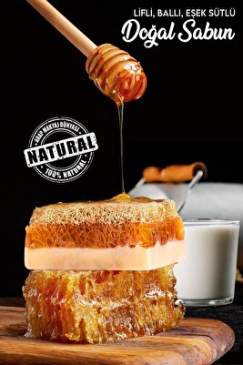 Lifli Ballı Eşek Sütlü El Yapımı Sabun 120 Gr - Eşşek Sütlü ürün fotoğrafı