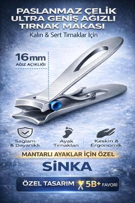 Paslanmaz Ultra Geniş Ağızlı Tırnak Makası Kalın Mantarlı Sert Tırnak Yapısı Özel Tasarım ürün fotoğrafı