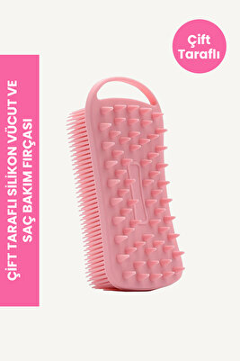 Çift Taraflı Silikon Vücut Ve Saç Bakım Fırçası, Saç Ve Vücut Derisine Masaj Yapan Şampuan Tarağı ürün fotoğrafı