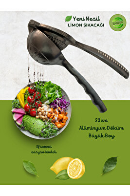 Döküm Limon Sıkacağı Gerçek Döküm Siyah ürün fotoğrafı