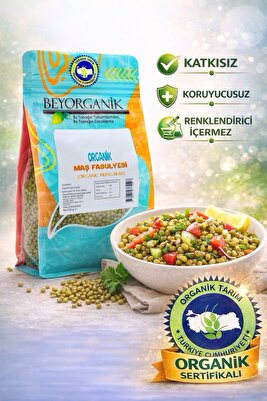 Organik Maş Fasulyesi 500gr (PESTİSİT VE AFLATOKSİN ANALİZLİ) ürün fotoğrafı