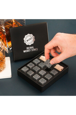 Atlantis Viski Taşı Soğutma Taşı Seti - Viski Taşı Kesesi - Doğal Mermer Granit Soğutucu Taş ürün fotoğrafı