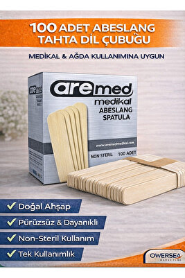 100’lü Ahşap Abeslang – Tahta Dil Çubuğu / Ağda Spatulası / Spatula ürün fotoğrafı