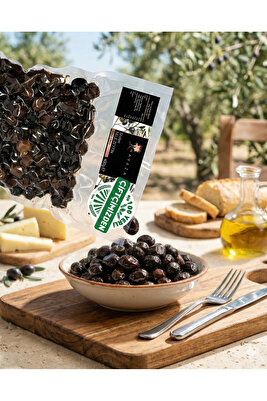 Siyah Sele Mut Zeytini 400 gr (İnce Kabuklu Az Tuzlu Kahvaltılık-orta boy - Vakumlu Paket) ürün fotoğrafı