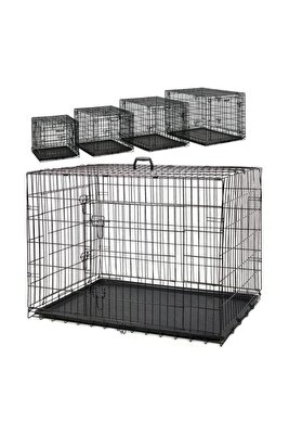 Metal Kedi Köpek Kafesi 120x75x84cm Siyah ürün fotoğrafı