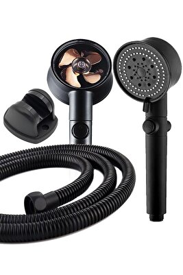 Turbo Pervaneli 5 Fonksiyonlu Duş Başlığı Duş Hortumu 150 Cm Ve Mafsal Set ürün fotoğrafı