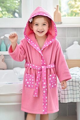 KAPŞONLU KIZ ERKEK ÇOCUK BORNOZU PAMUKLU ürün fotoğrafı