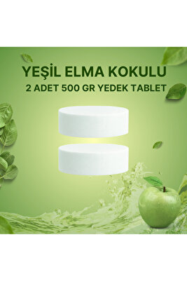 2x500 Gram - Yeşil Elma Kokulu, Nem Alıcı Rutubet Ve Küf Önleyici Yedek Tablet ürün fotoğrafı