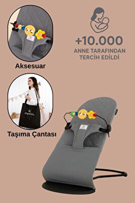 Oyuncaklı Premium Cotton Bebekler Için Üç Kademeli Kolay Taşınabilir Sallanan Ana Kucağı -gri ürün fotoğrafı