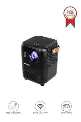 Projeksiyon Cihazı Taşınabilir Ev Sineması 4K 1080P Bluetooth Android Akıllı Projektör T11 Siyah ürün fotoğrafı