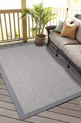 Konfor Sisalux 3092 Gri Jüt Tabanlı Modern Dokuma Kilim Sisal Hasır Halı ürün fotoğrafı