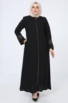 Nakışlı Gizli Fermuarlı Ferace ürün fotoğrafı