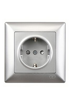 Visage Gümüş Çocuk Korumalı Topraklı Priz ürün fotoğrafı