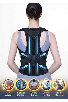 CoreX Balenli Ortopedik Dik Duruş Korsesi Kamburluk Omuz Sırt İçin Kadın Erkek Dik Durmak ürün fotoğrafı