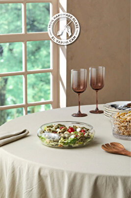 Selen Concept Simge Model Küçük Boy El Yapımı Cam Salata Kasesi ürün fotoğrafı