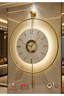 Orjinal Metal- İskandinav Kadran Gold (BÜYÜK BOY 50X75CM) ( 3adet Pil Gelmektedir)-Metal Duvar Saati ürün fotoğrafı