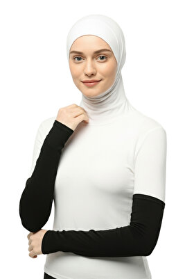 Pratik Tesettür Kolluk Penye Namaz Kolluğu Düz Siyah ürün fotoğrafı