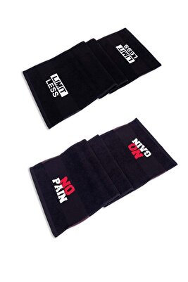 Limitless - No Pain No Gain 30x100 Cm %100 Pamuklu 2'li Spor Havlusu Fitness Gym Golf Boks Havlusu ürün fotoğrafı