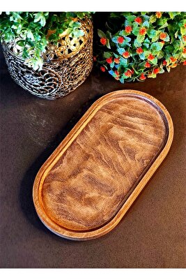 Doğal Ahşap (21CMX11CM) Amber Sıvı Sabunluk Ve Amber Yağdanlık Yağlık Stand-sunum Tabağı ürün fotoğrafı