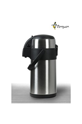 Paslanmaz Çelik Pompalı Termos 3 Litre - 1230A - 12 Saat Sıcak 24 Saat Soğuk Tutar Kilitli Kapak ürün fotoğrafı