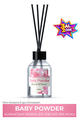 Bebek Pudrası Çubuklu Oda Kokusu Bambu Kokusu Baby Powder Reed Diffuser 50ml ürün fotoğrafı