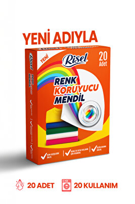 Risel Doğal Renk Koruyucu Mendil, Renk Ayırıcı Mendil Çamaşır Makinesi Için, Yerli Üretim, 20 Adet ürün fotoğrafı
