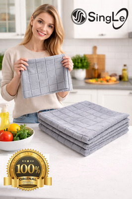 ( 3 Adet ) Mikrofiber Mutfak Ankastre Cam Temizlik Bezi 40:40 Cm Leke Tutmaz Koku Yapmaz ürün fotoğrafı