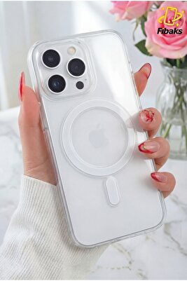 iPhone 15 Pro Max Kılıf Magsafe Wireless Kablosuz Şarj Destekli Sert Şeffaf Darbe Emici Kapak ürün fotoğrafı