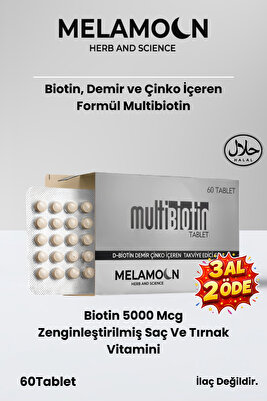 Biotin 5000 Mcg Zenginleştirilmiş Saç Ve Tırnak Vitamini - Demir Ve Çinko Katkılı 60 Tablet ürün fotoğrafı