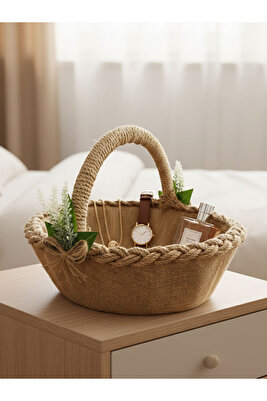 Nişan, Nikah, Kına Sepeti - Dekoratif Hasır Söz Sepeti ürün fotoğrafı